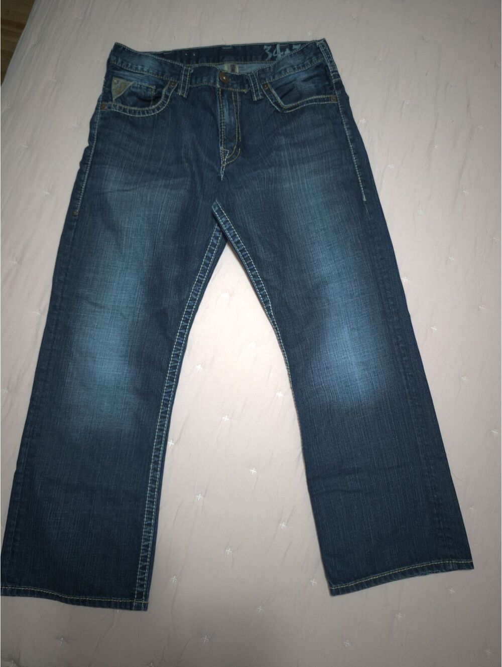 Silver Jeans Co. Gordie Loose Fit Straight Leg Jeans Mens 34x30 Thick Stitch